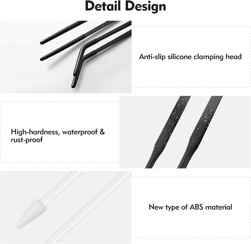 feehope 3 Pcs Multi-Functional Axolotl Tank Accessories, Pro-Grade Straight and Curved Long Tweezers with Extended Reach and Ergo-Grip, Plus a Precision Coral Feeder in One Care Bundle - Image 3